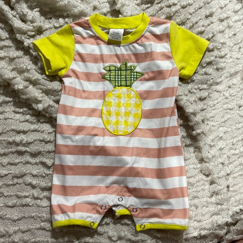 Boys Knit Pineapple Romper Size 6-12M